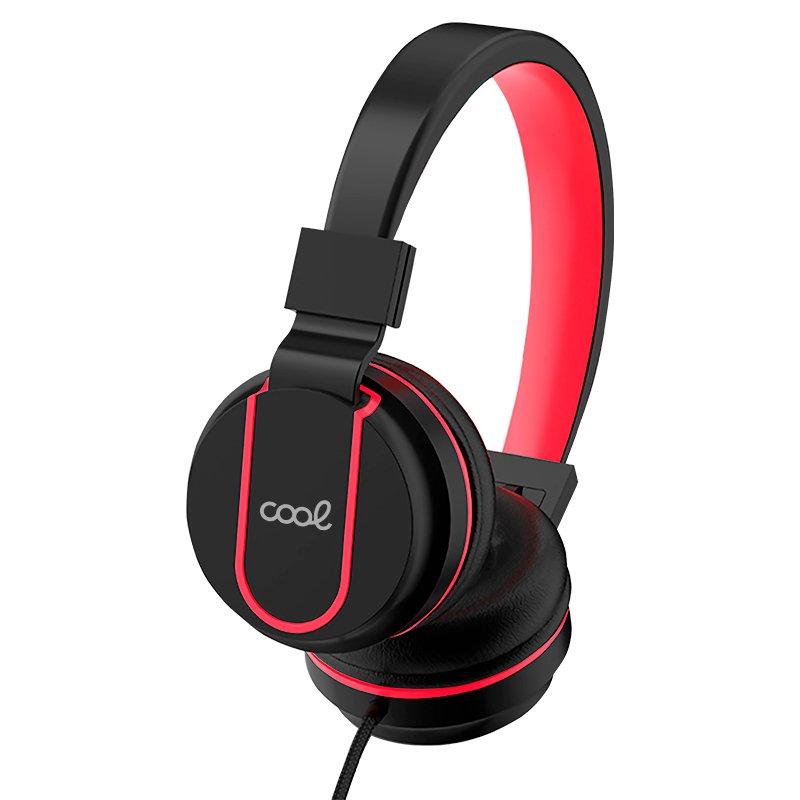 Auriculares Cascos Jack 3,5 mm COOL Toronto Negro-Rojo