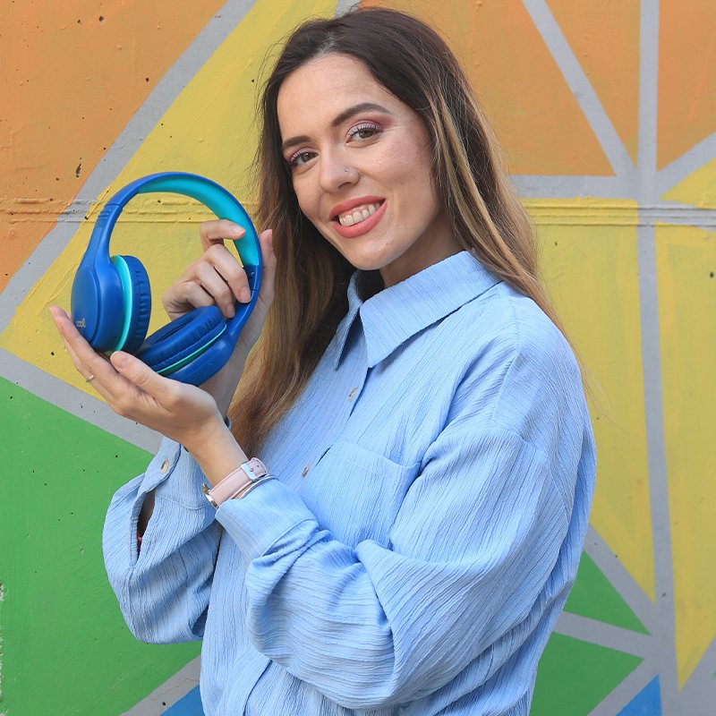 Casque stéréo Bluetooth COOL Kids, bleu (volume limité)