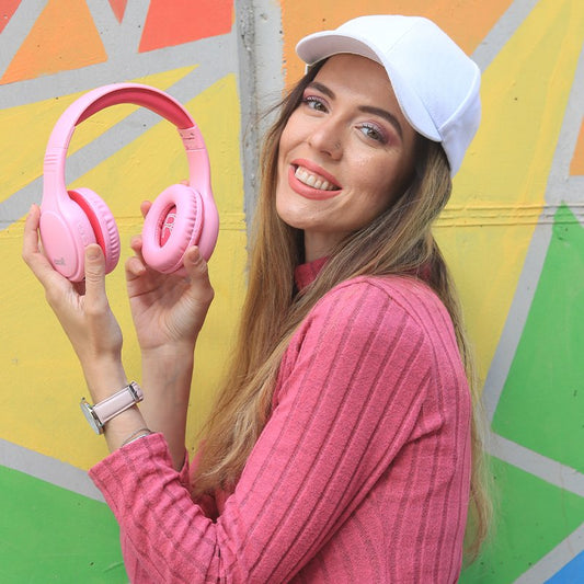 Casque stéréo Bluetooth Cool Kids, rose (volume limité)