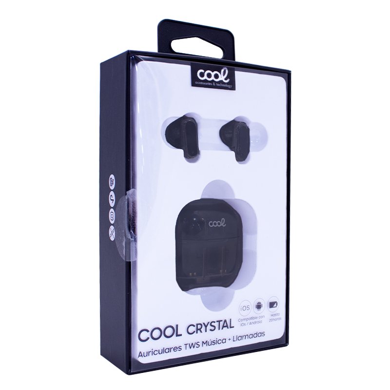Casque stéréo Bluetooth à double oreillette COOL Crystal Black
