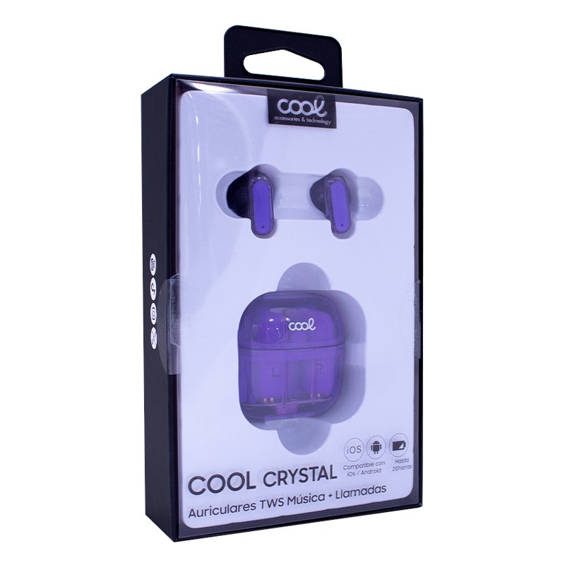 Écouteurs stéréo Bluetooth à double pod COOL Crystal Violet