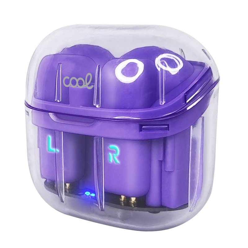 Écouteurs stéréo Bluetooth à double pod COOL Crystal Violet