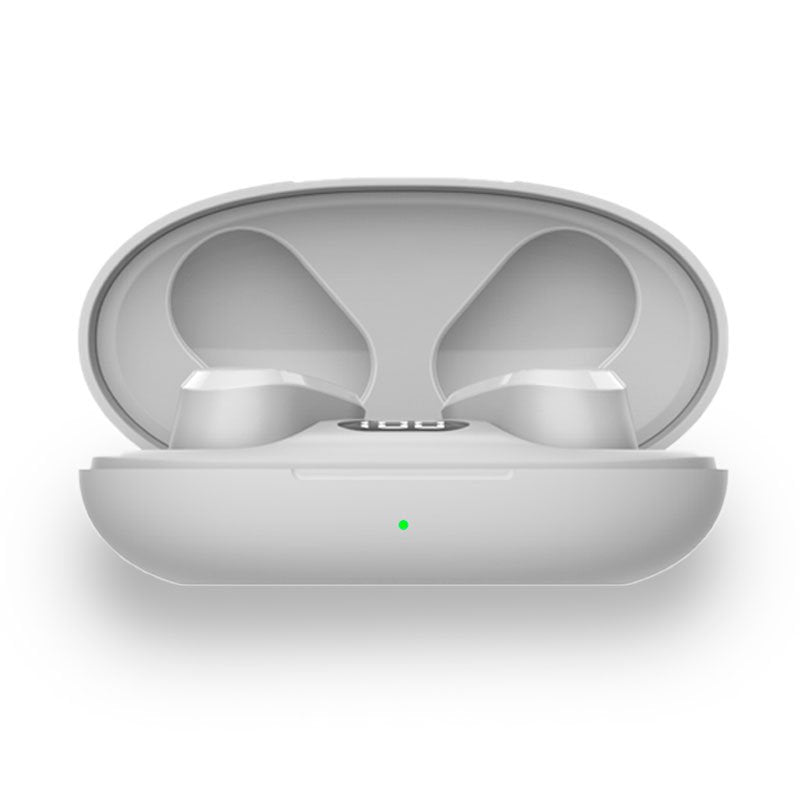 Casque stéréo Bluetooth à double oreillette, sensation de fraîcheur, blanc