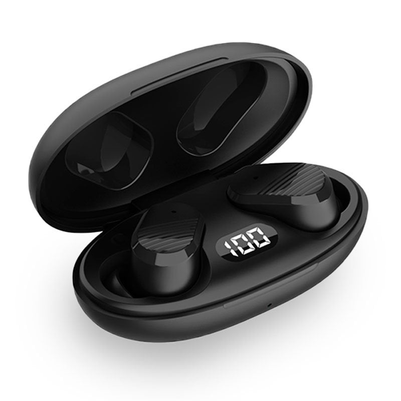 Casque stéréo Bluetooth à double oreillette, sensation de fraîcheur, noir