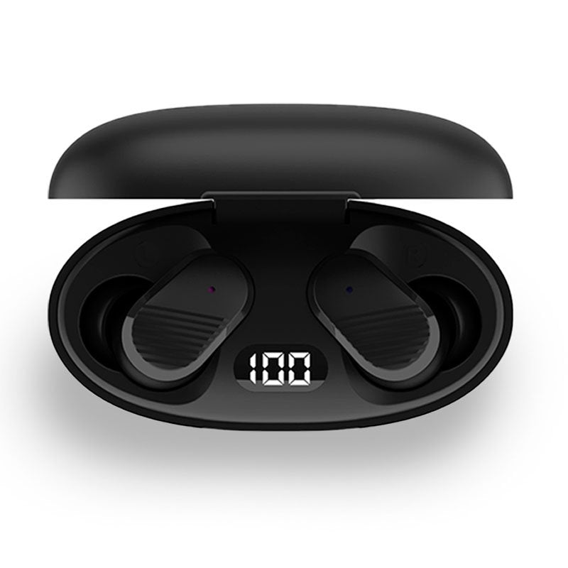 Casque stéréo Bluetooth à double oreillette, sensation de fraîcheur, noir