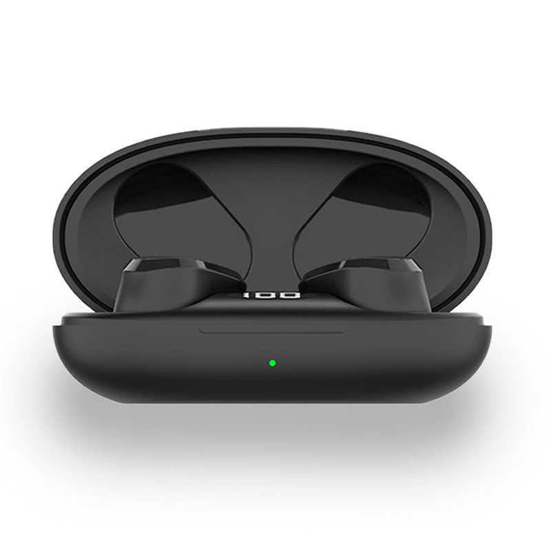 Casque stéréo Bluetooth à double oreillette, sensation de fraîcheur, noir