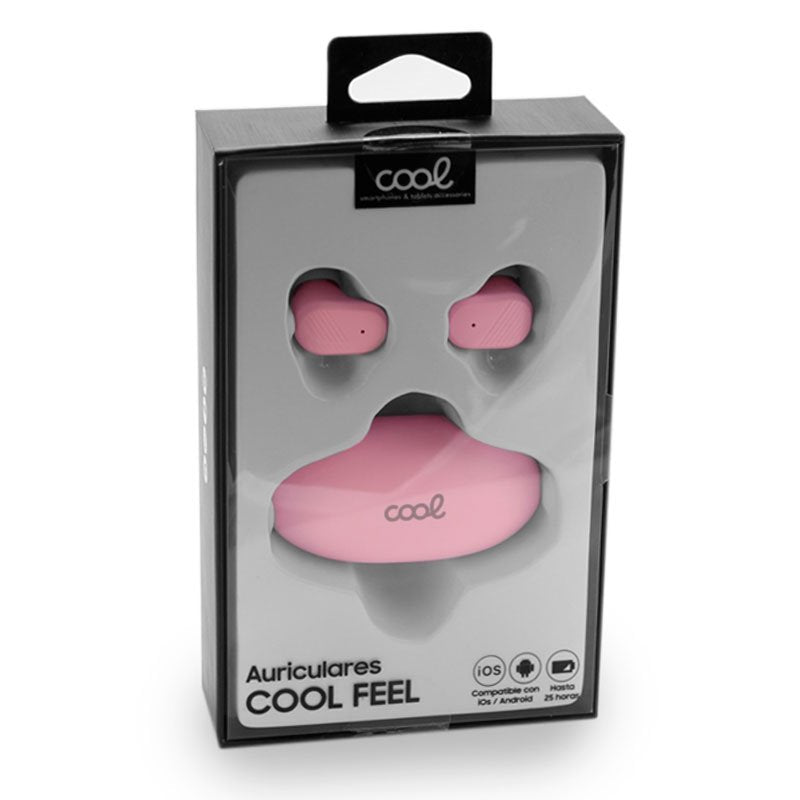 Écouteurs stéréo Bluetooth à double pod, casque COOL Feel Pink