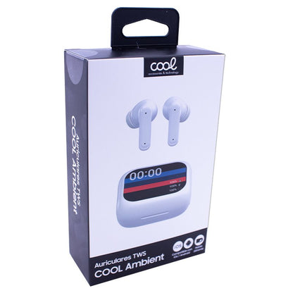 Écouteurs stéréo Bluetooth avec écran LCD Cool Ambient, blancs