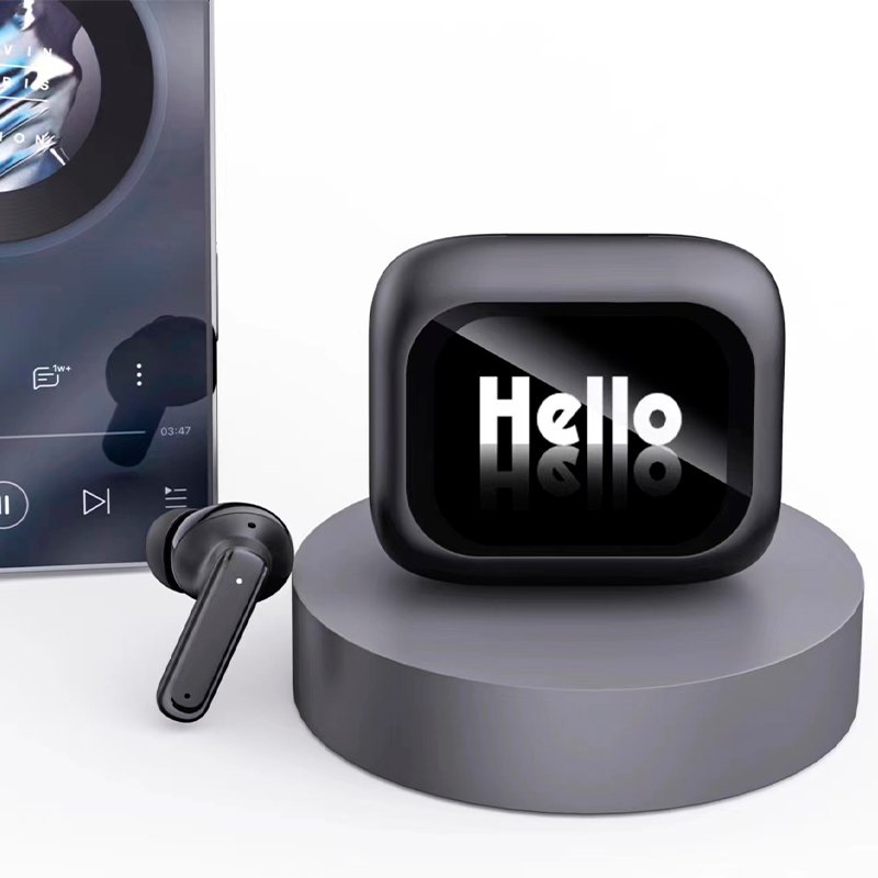 Écouteurs stéréo Bluetooth LCD Cool Ambient Noir