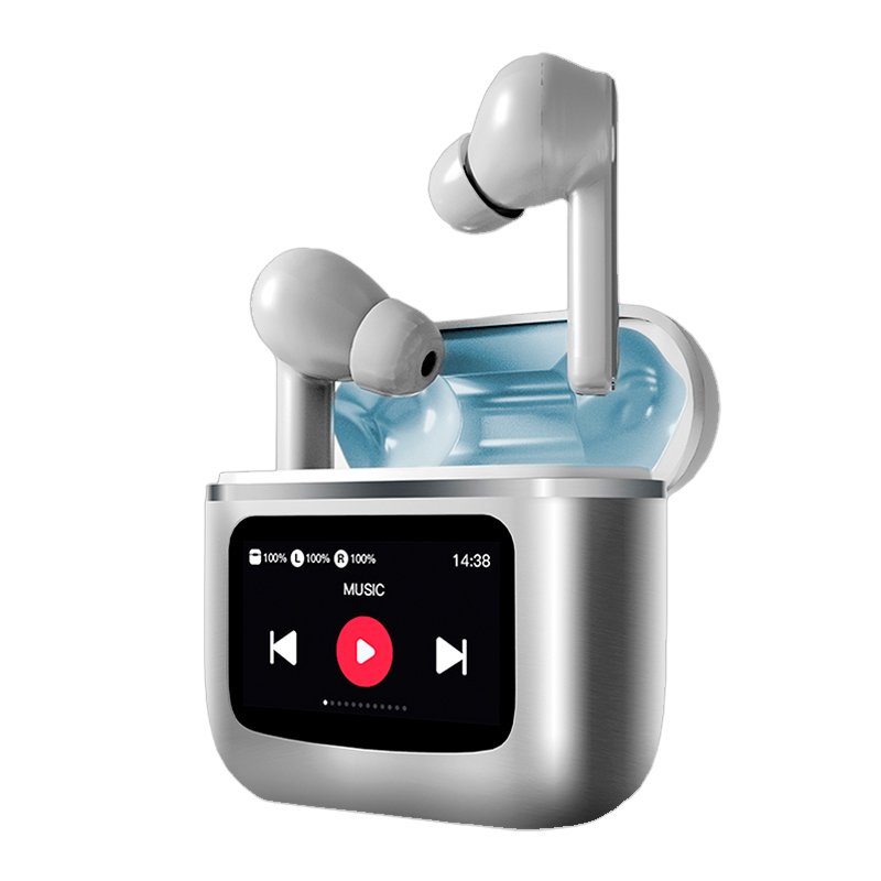 Écouteurs stéréo Bluetooth avec écran LCD Cool Touch, gris