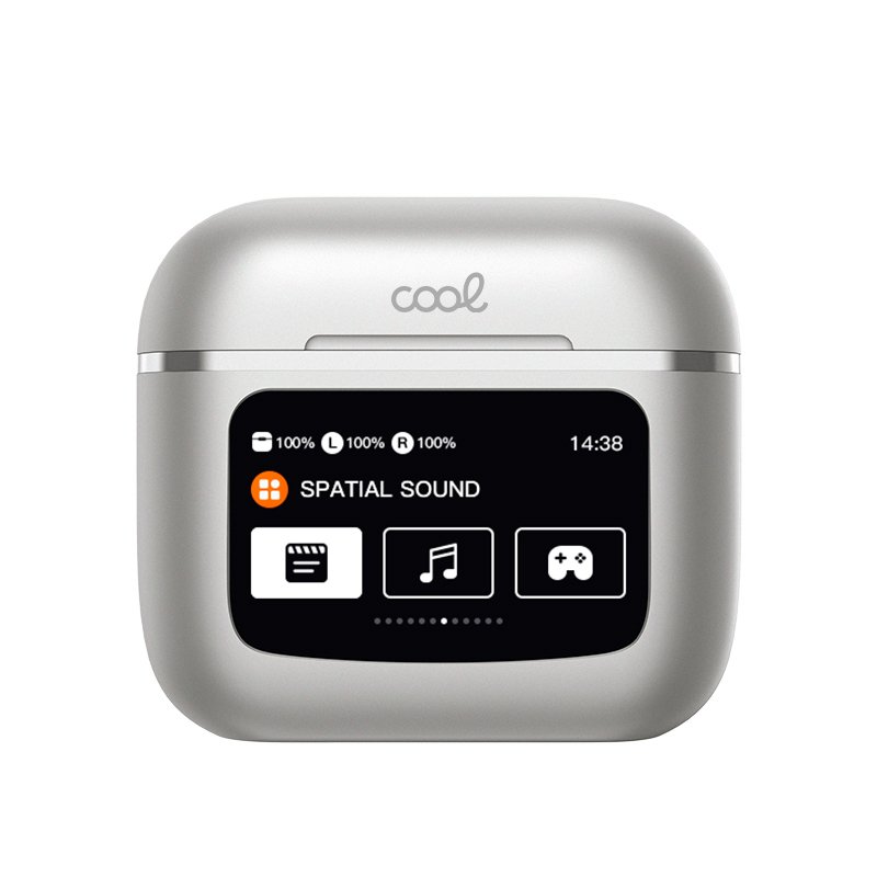 Écouteurs stéréo Bluetooth avec écran LCD Cool Touch, gris