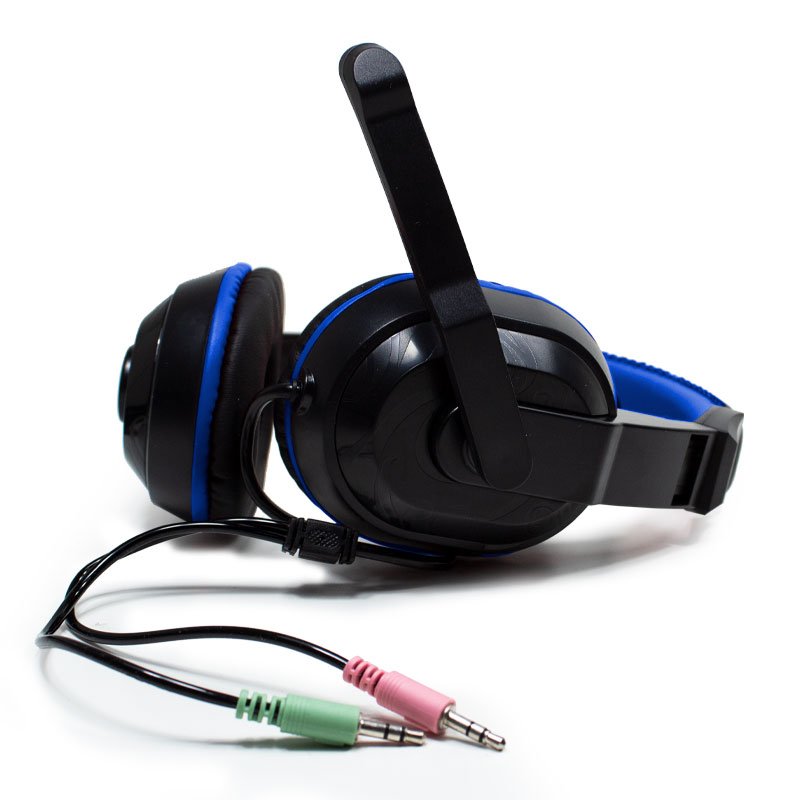 Casque stéréo de bureau Cool Dublin avec micro (noir-bleu)