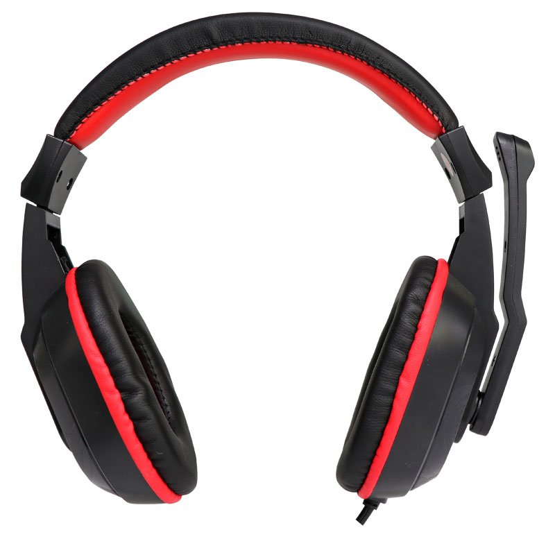 Casque stéréo de bureau Cool Dublin avec micro (noir-rouge)