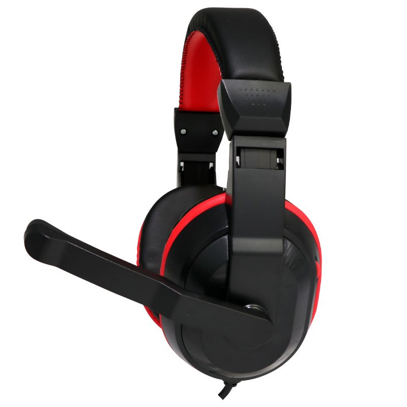 Casque stéréo de bureau Cool Dublin avec micro (noir-rouge)