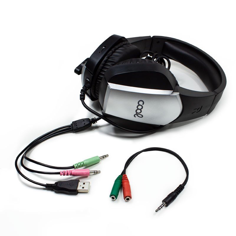 Casque stéréo PC / PS4 / PS5 / Xbox Gaming COOL Bremen Adaptateur éclairage + audio
