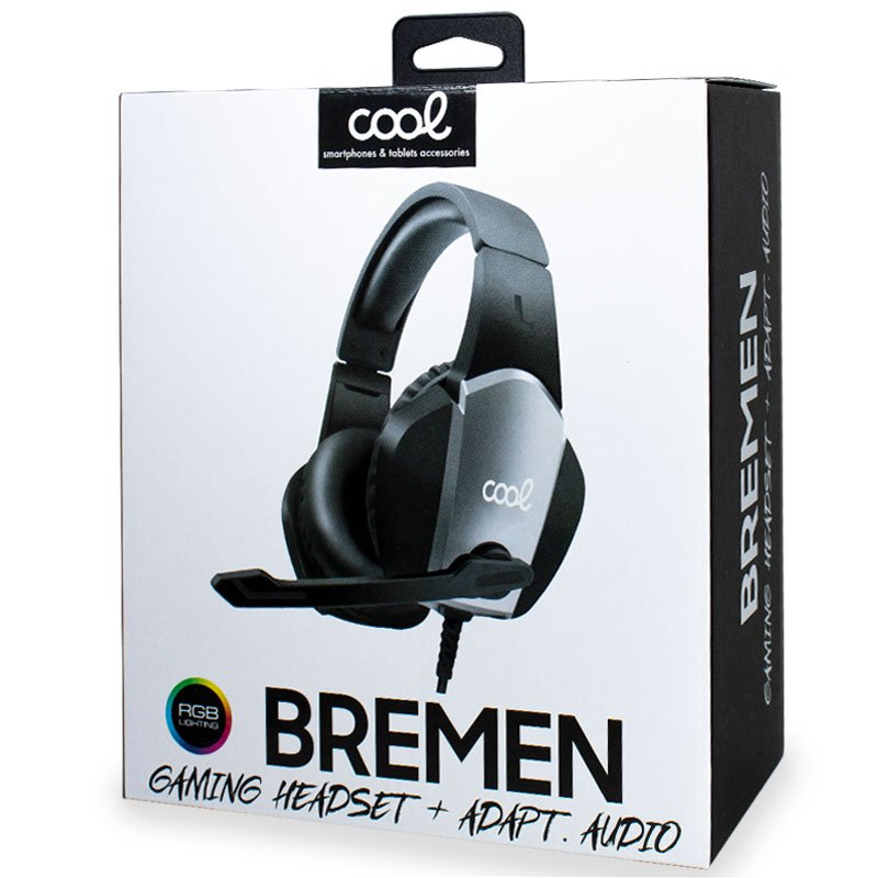 Casque stéréo PC / PS4 / PS5 / Xbox Gaming COOL Bremen Adaptateur éclairage + audio