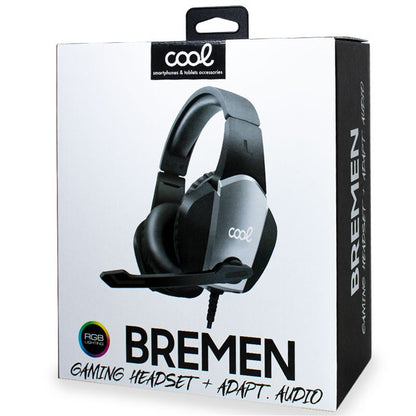 Casque stéréo PC / PS4 / PS5 / Xbox Gaming COOL Bremen Adaptateur éclairage + audio