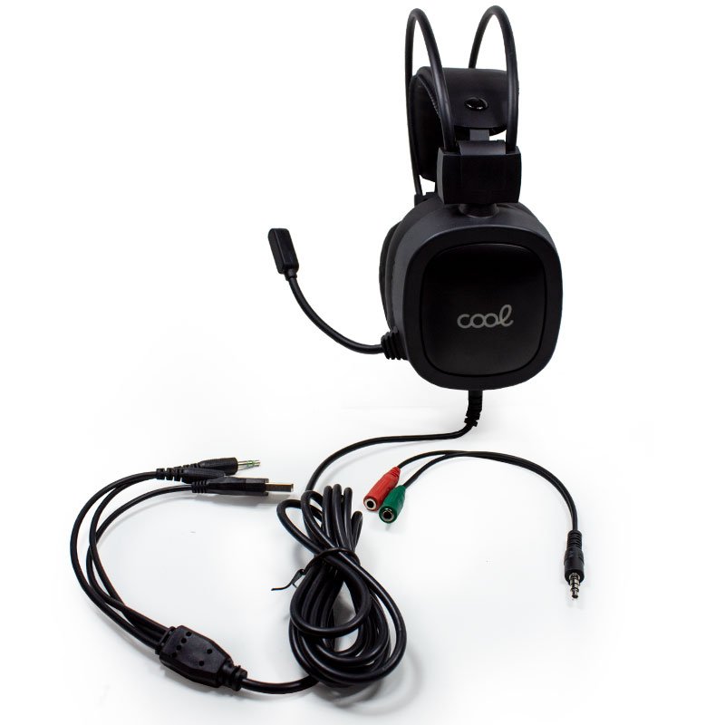 Casque stéréo PC / PS4 / PS5 / Xbox Gaming COOL Houston Adaptateur éclairage + audio