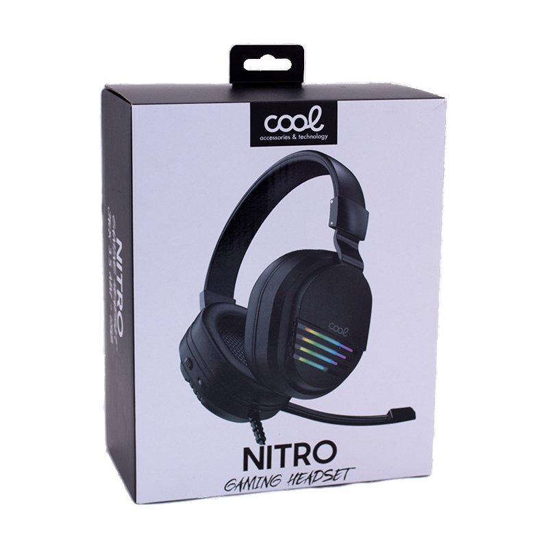 Casque de jeu stéréo Cool Nitro pour PC/PS4/PS5/Xbox avec adaptateurs audio et éclairage
