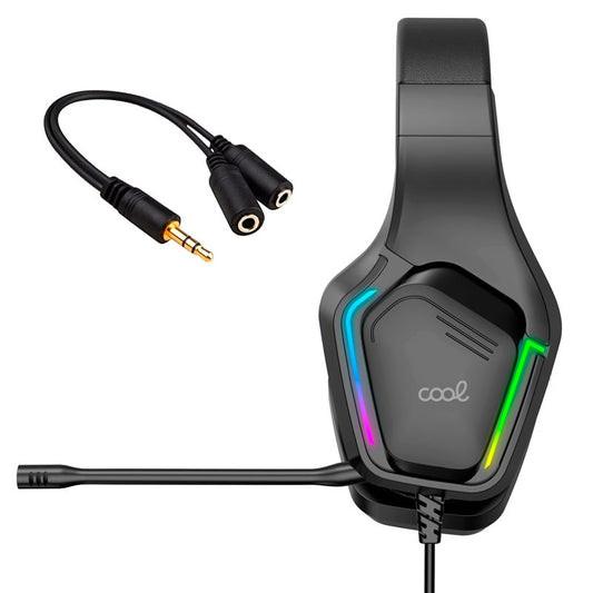 Casque de jeu stéréo PC / PS4 / PS5 / Xbox LED RGB Cool Exodus + Adapt. Audio