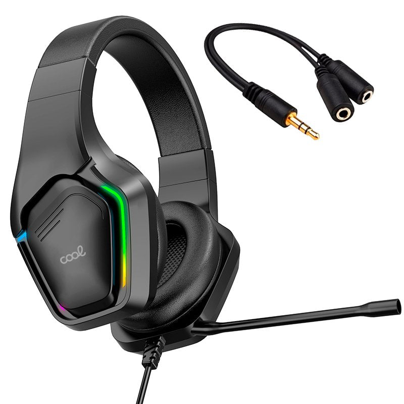 Casque de jeu stéréo PC / PS4 / PS5 / Xbox LED RGB Cool Exodus + Adapt. Audio