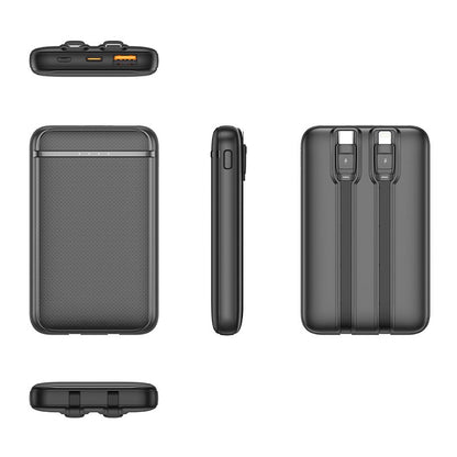 Batterie externe Power Bank 5000 mAh COOL (2 câbles : TYPE C / Lightning) Noir