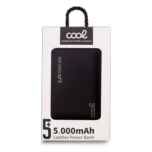 Batterie externe Power Bank 5000 mAh Cool Cuir Noir