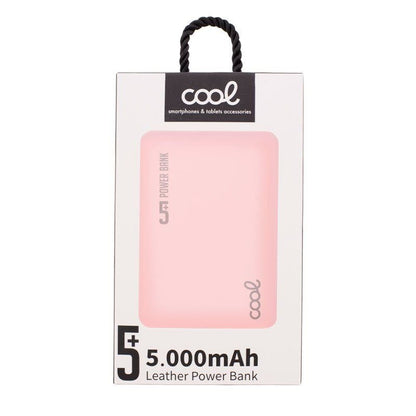 Batterie externe Power Bank 5000 mAh Cool Cuir Rose