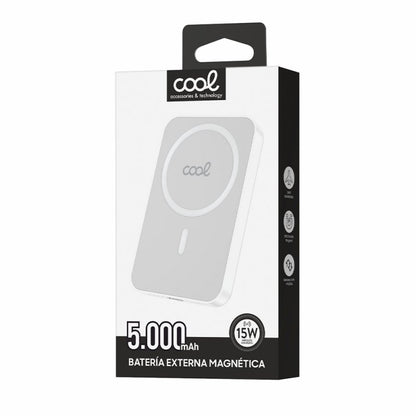 Bateria Externa Universal MAGNÉTICA Power Bank Qi 5000 mAh COOL Blanco