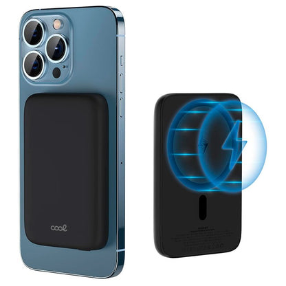 Batterie externe magnétique universelle Qi 5000 mAh, gris froid