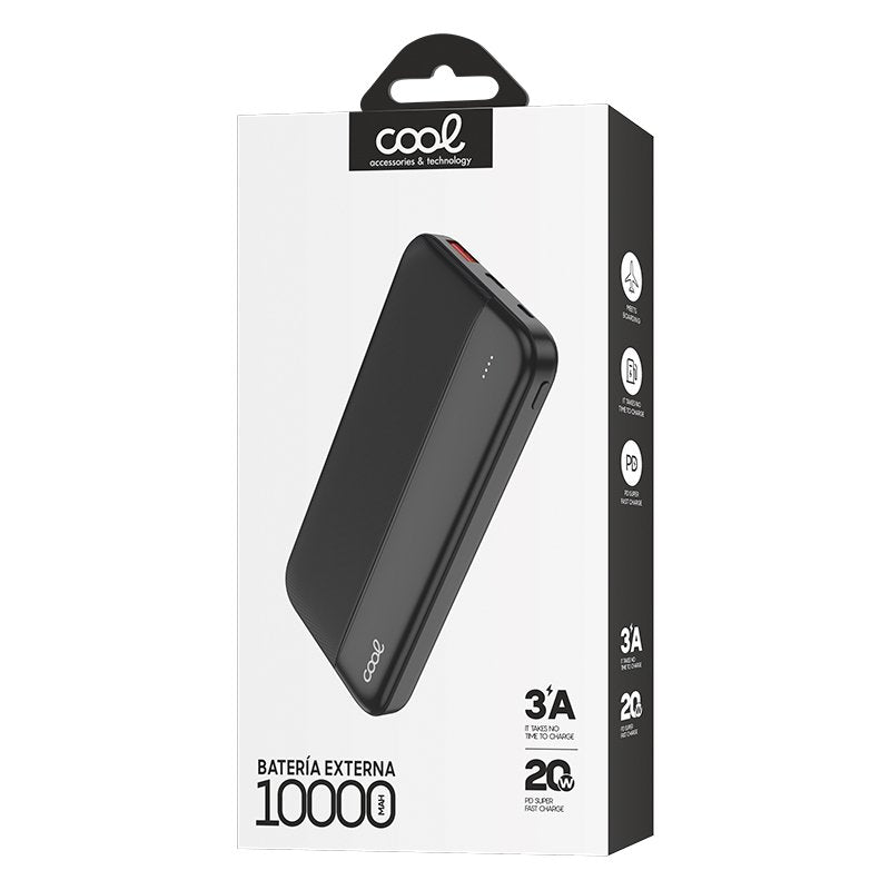 Batterie externe universelle 10 000 mAh COOL (3 A / 20 W PD) Noir