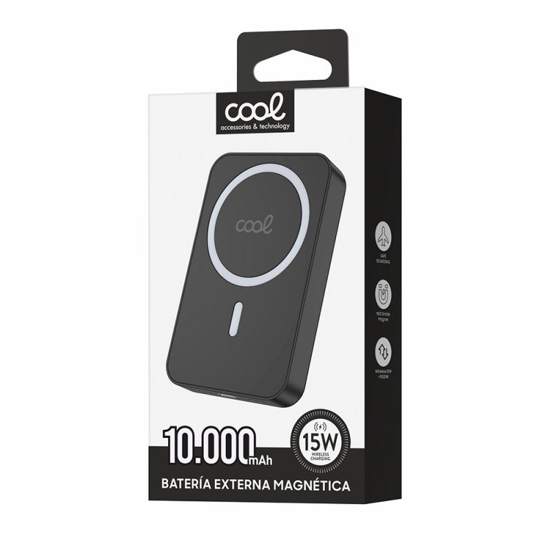 Bateria Externa Universal Power Bank 10.000 mAh Magnética COOL Negro