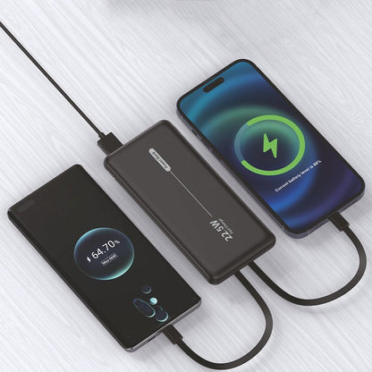 Batterie externe universelle Power Bank 10 000 mAh PD 22,5 W (2 câbles) Noir