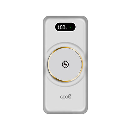 Batterie externe universelle 10 000 mAh avec recharge sans fil Qi (4 connexions) Blanc