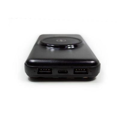 Batterie externe universelle 10 000 mAh avec recharge sans fil Qi (4 ports) Noir