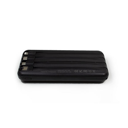 Batterie externe universelle 10 000 mAh avec recharge sans fil Qi (4 ports) Noir