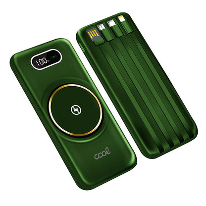 Batterie externe universelle Power Bank 10 000 mAh + chargement sans fil Qi (4 connexions) Vert