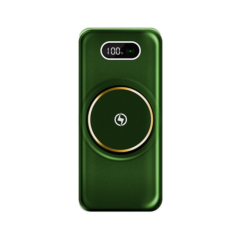 Batterie externe universelle Power Bank 10 000 mAh + chargement sans fil Qi (4 connexions) Vert