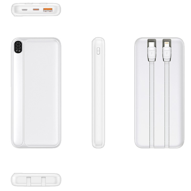 Batterie externe universelle 10 000 mAh (Type C / Lightning) COOL Grip Blanc