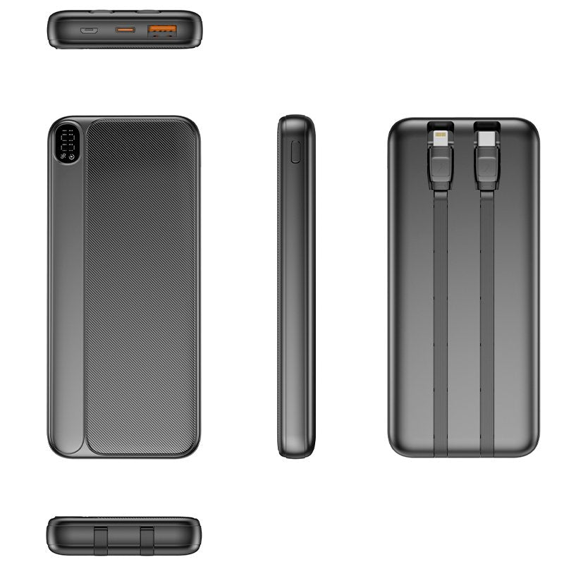 Batterie externe universelle 10 000 mAh (Type C / Lightning) Cool Grip Noir