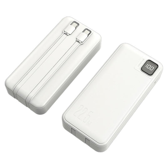 Batterie externe universelle 22,5 W 20 000 mAh (Type C / Lightning) Blanc froid