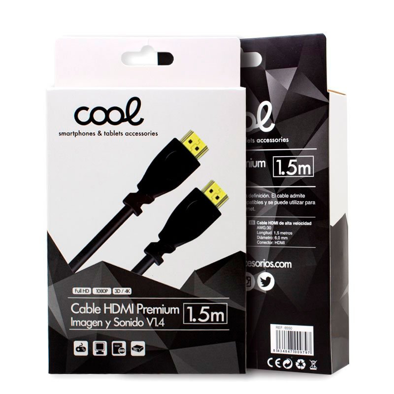 Câble audio-vidéo universel HDMI vers HDMI (1,5 m) Ultra 4K COOL