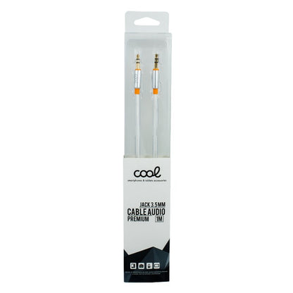 Câble jack 3,5 mm vers jack 3,5 mm COOL Audio-Audio en nylon argenté (1 m)