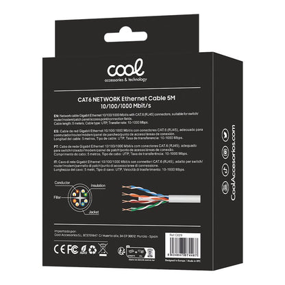 Câble réseau Internet universel CAT6 RJ45 (5 mètres) COOL