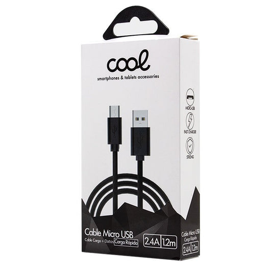 Câble USB universel compatible COOL (micro-USB) 1,2 mètre Noir 2,4 A
