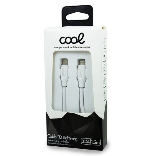 Câble USB universel compatible COOL TYPE-C vers Lightning (1,2 mètre) Blanc