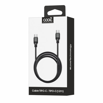 Cable USB Compatible COOL Universal TIPO-C a TIPO-C (1 metro) Negro 3 Amp