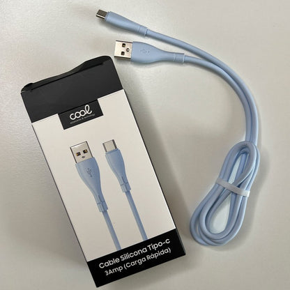 Câble USB COOL Universel Silicone Type C (1 mètre) Bleu Clair