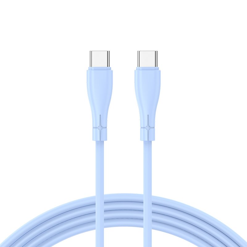 Câble USB universel en silicone COOL Type C vers Type C (1 mètre) Bleu clair