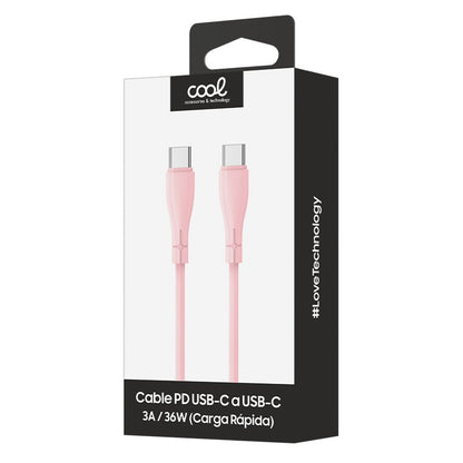 Câble USB universel en silicone COOL Type C vers Type C (1 mètre) Rose